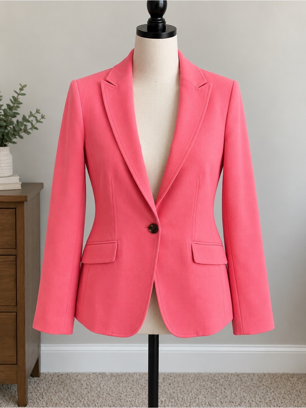 Talbots Coral Pink Single-Button Blazer